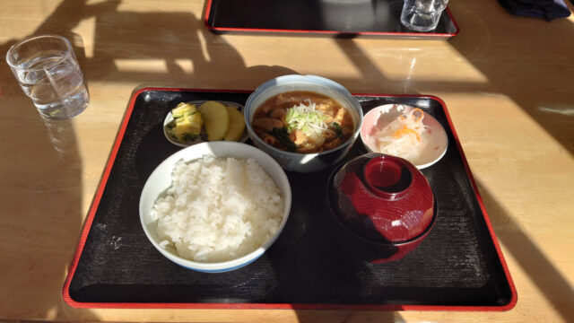 クラブの人を誘って江戸サイを走ってきました　関宿城　けやき茶屋　モツ煮定食